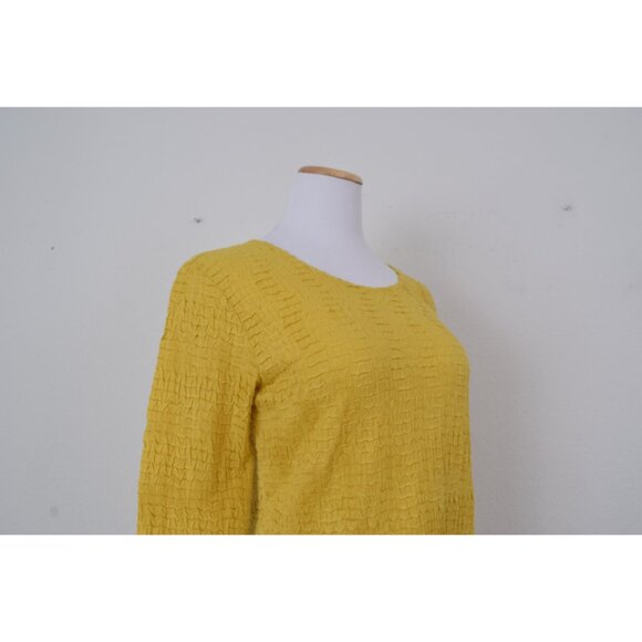 Vintage 90s Golden Yellow Polyester Scoop Neck shirt | size medium - Picture 10 of 10